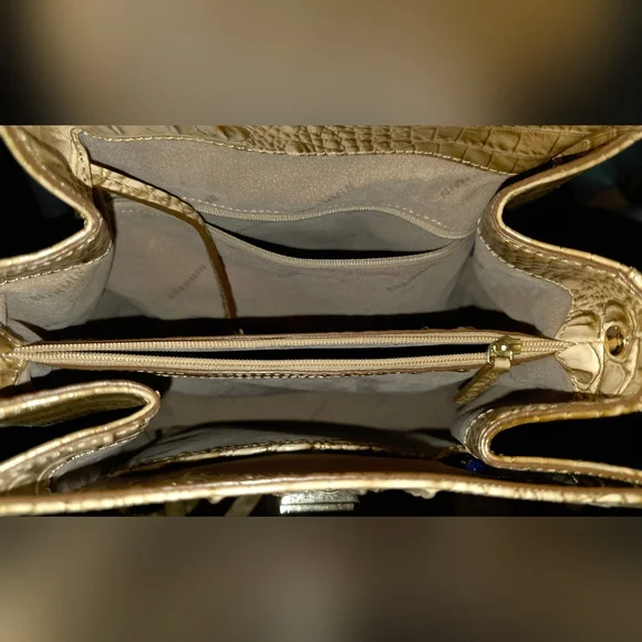 BRAHMIN Margo Croc-Embossed Honeycomb (Tan) Backpack